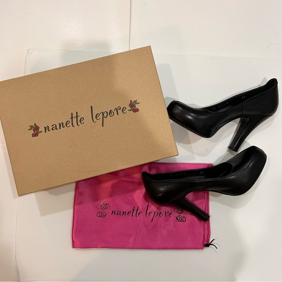 Nanette Lepore Peep Toe Pump Black 8.5 - Picture 12 of 13